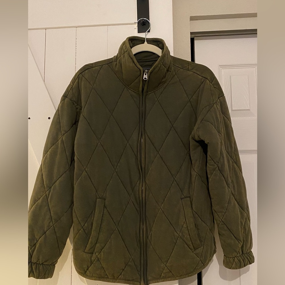 Abercrombie & Fitch Olive Green Quilted Jacket